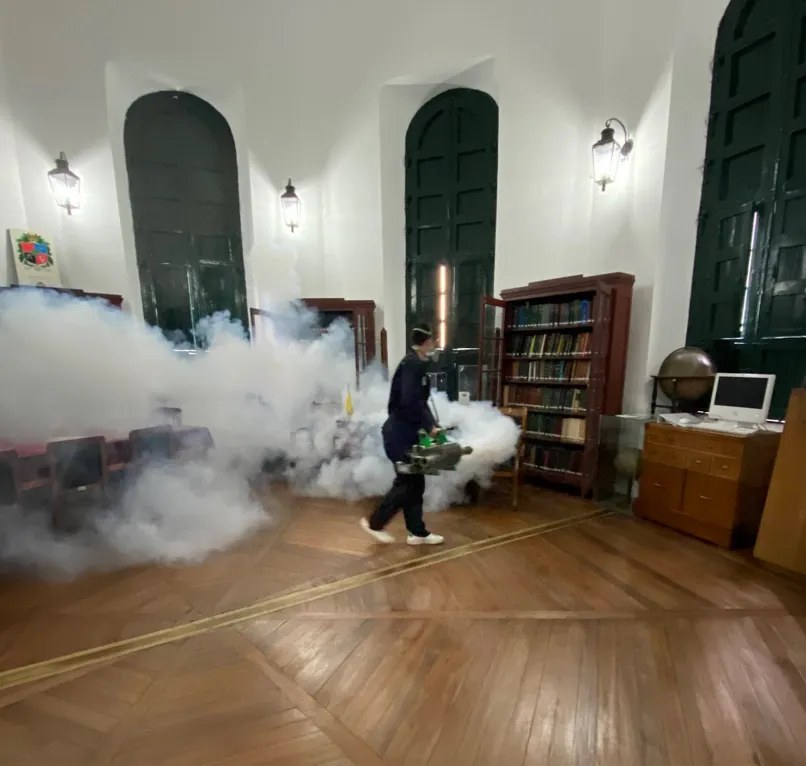 Nebulización para desinfección de un espacio
